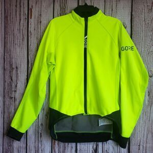 Gore Wear Gore-Tex Cycling Jacket Neon Yellow Full Zip Mens Large